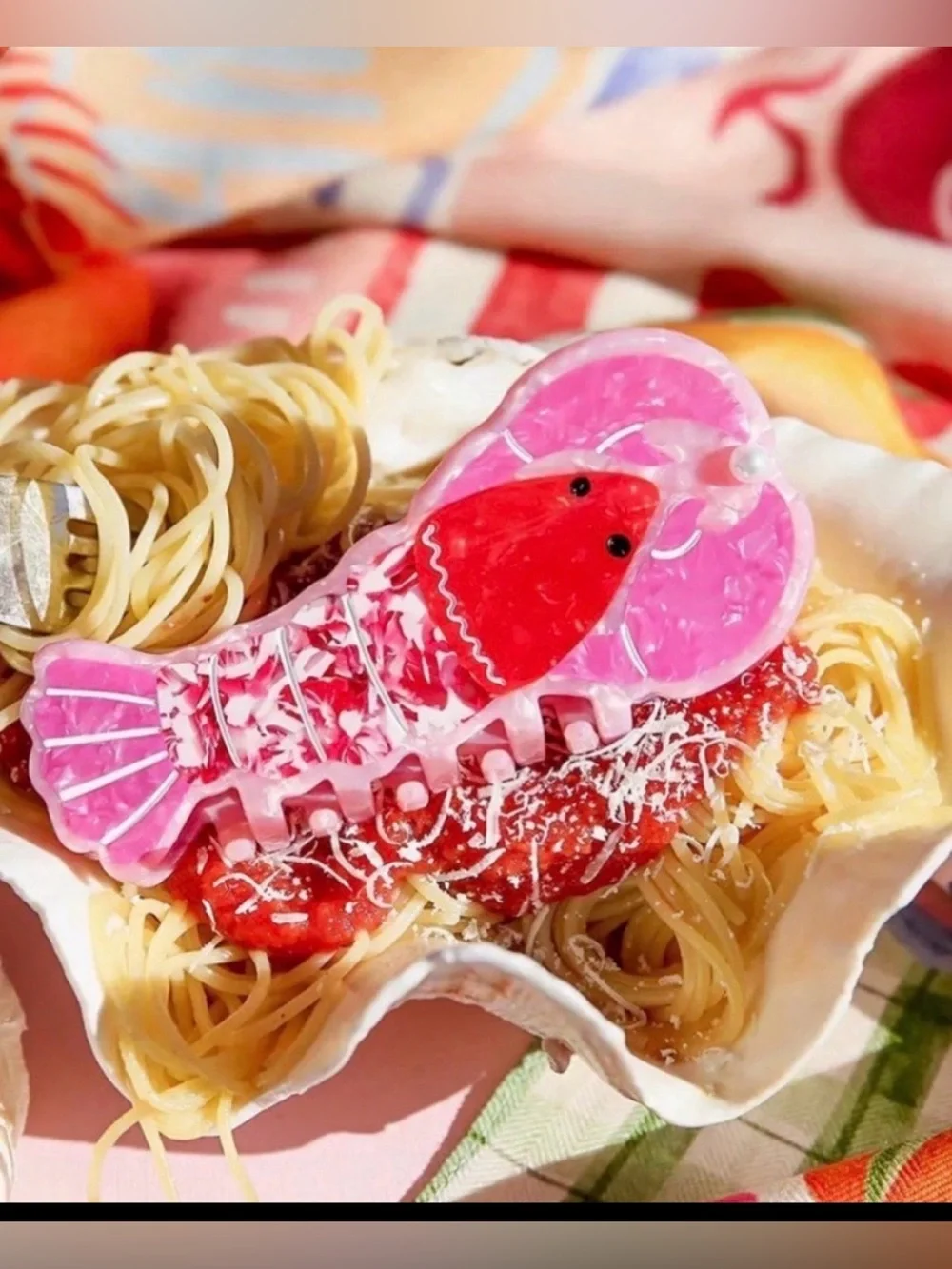 Piper•K Pink Resin Lobster Hair Clip NEW